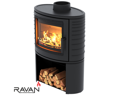Чугунная печь камин Ravan Deluxe 14 кВт